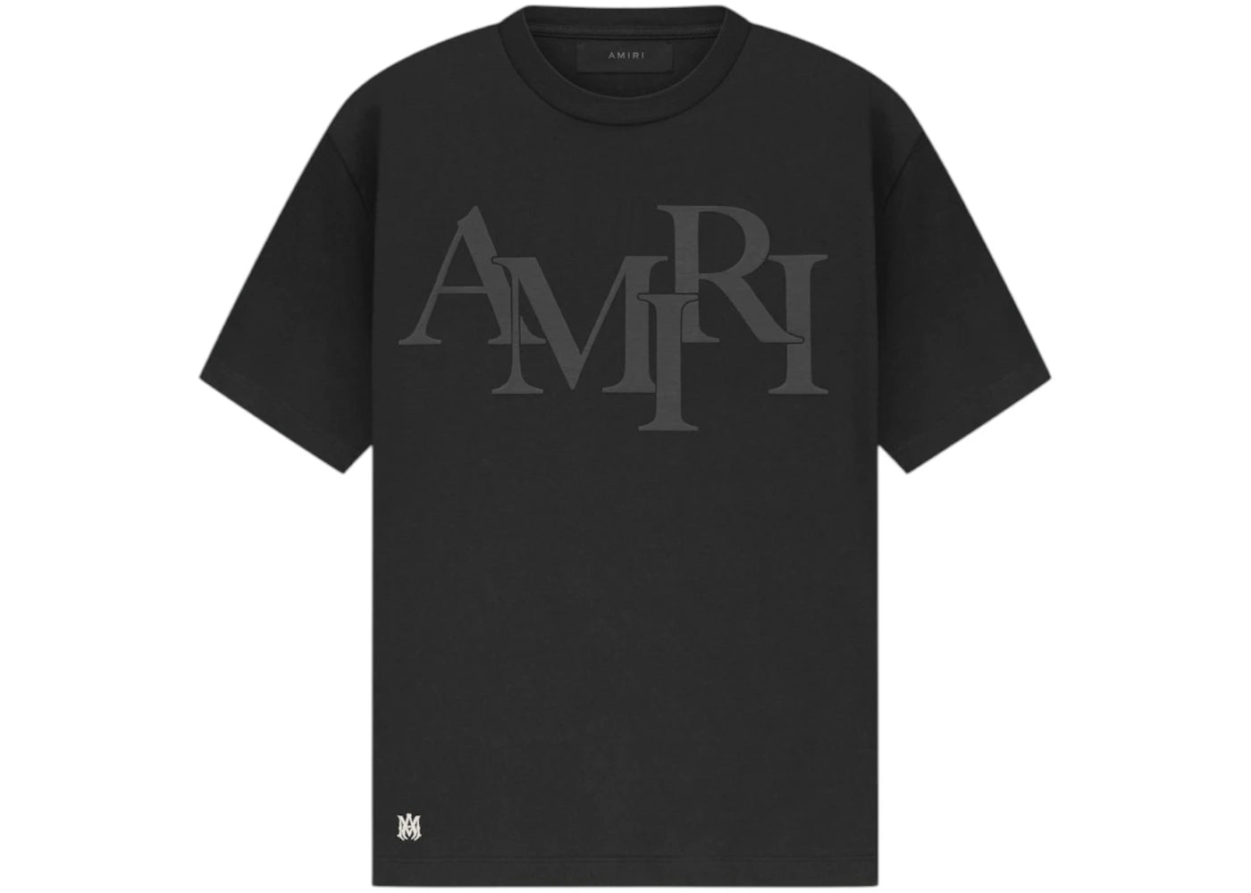 AMIRI Staggered Logo Tee Black/Black