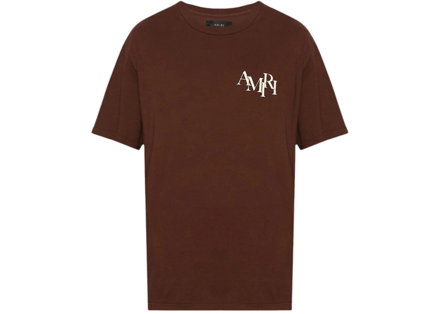 AMIRI Staggered Logo Tee Potting Brown