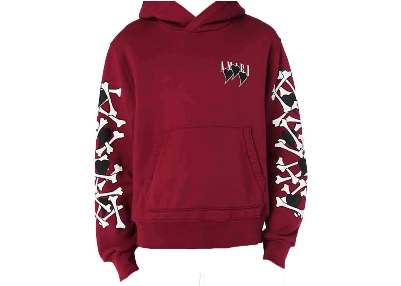 AMIRI Three Heart Bones Hoodie Red