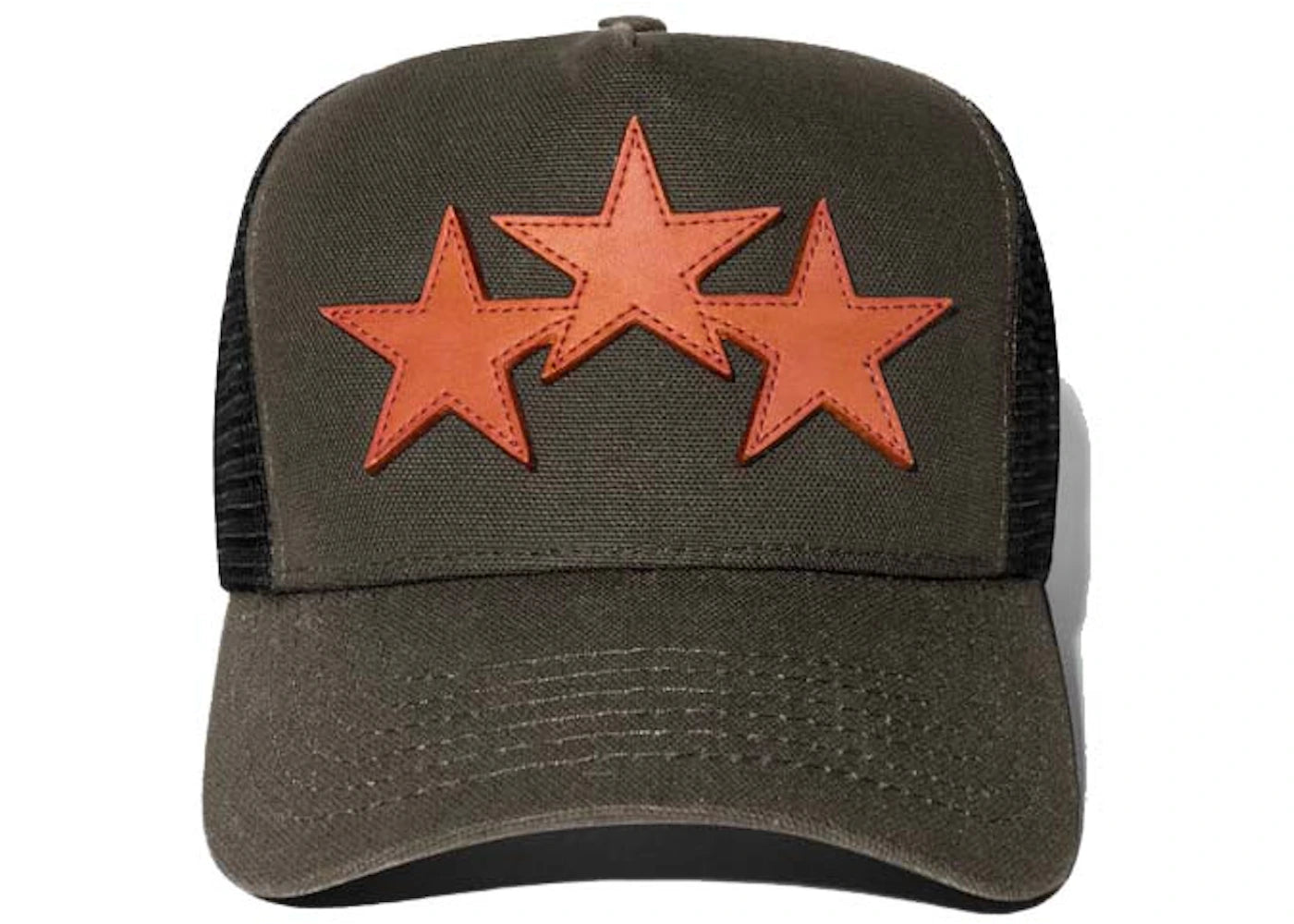 AMIRI Three Star Trucker Hat Military Green