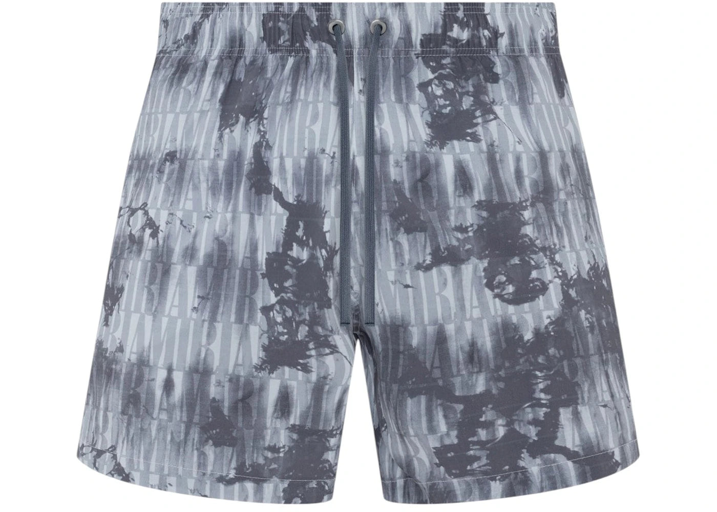 AMIRI Tie Dye All Over Logo Swim Shorts Grey