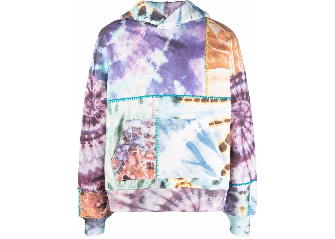 AMIRI Tie Dye Patchwork Hoodie Multicolor