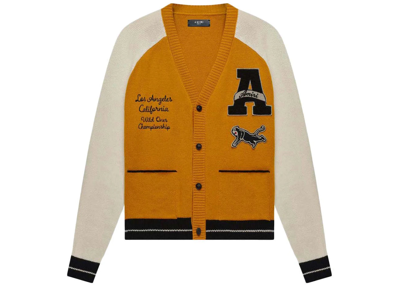 AMIRI Varsity Cardigan Canary