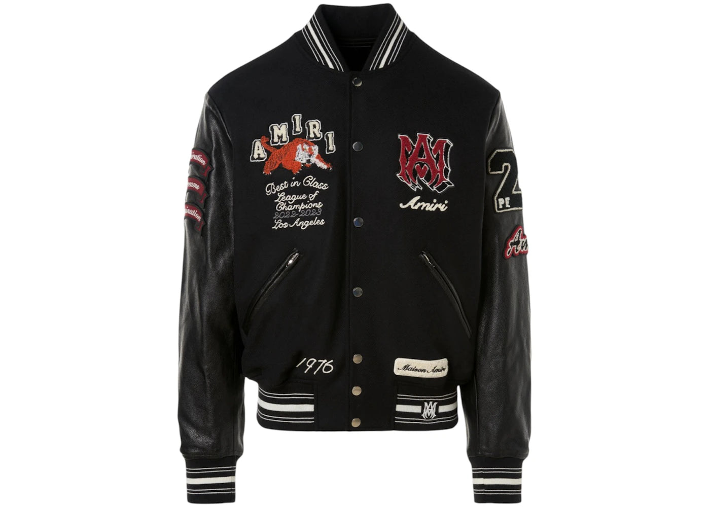 AMIRI Vintage Patch Varsity Jacket Black