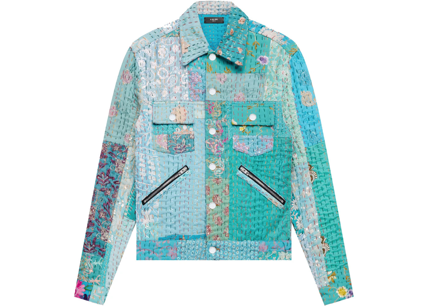AMIRI Vintage Quilt Patchwork Trucker Jacket Multi
