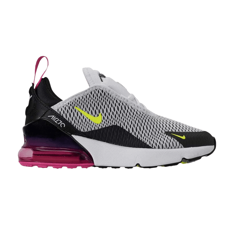 Nike Air Max 270 White Black Fuchsia Volt (PS)