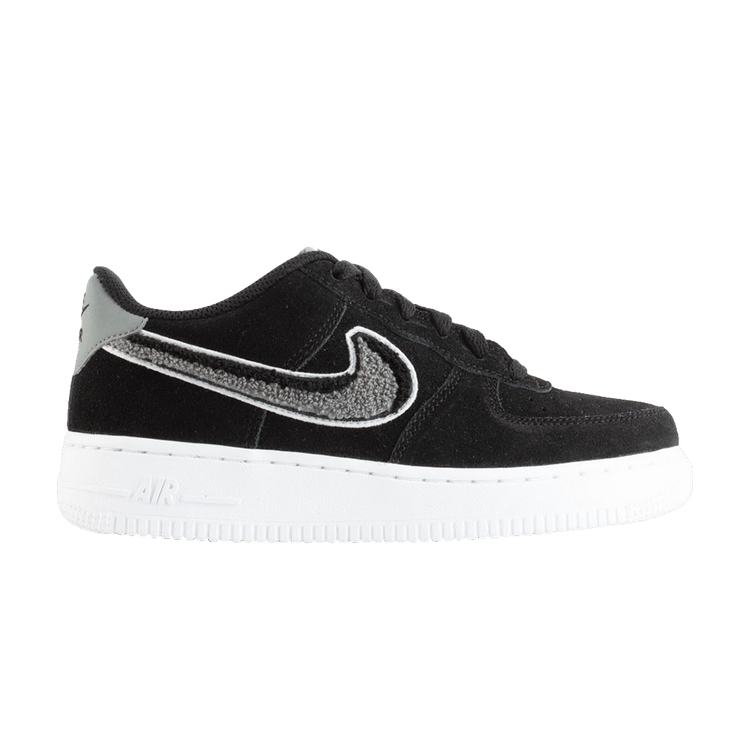 Nike Air Force 1 Low LV8 Chenille Swoosh Black (GS)