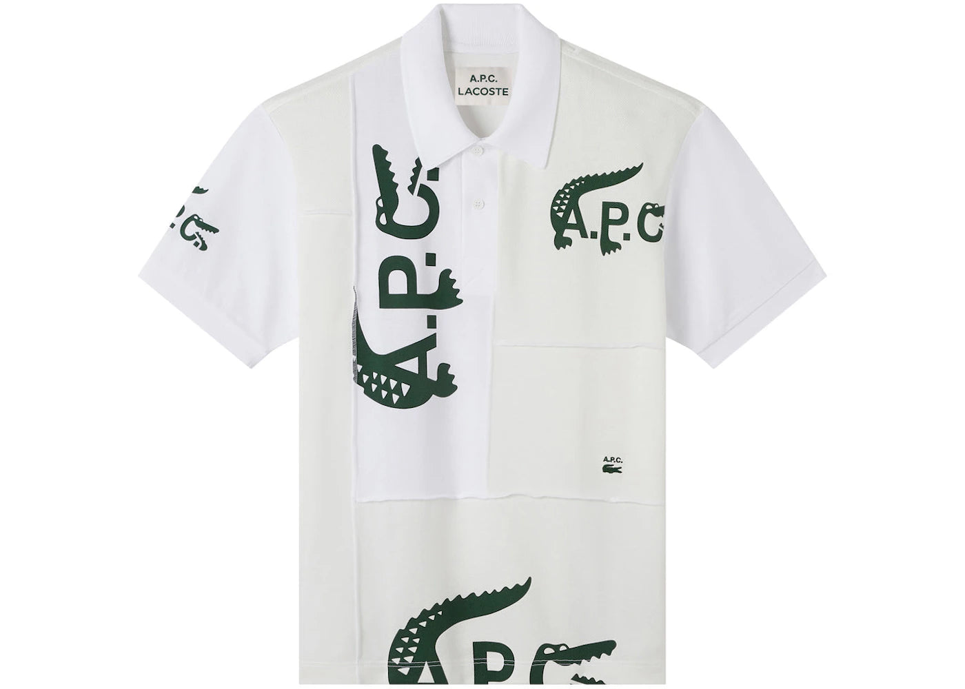 A.P.C. x Lacoste Patchwork Polo Shirt White