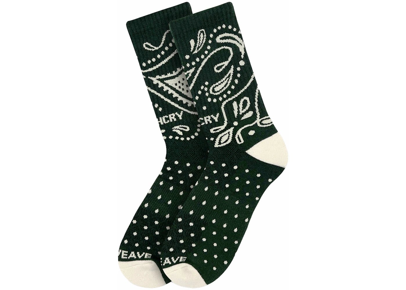 APTHCRY Paisley Dark Socks Green