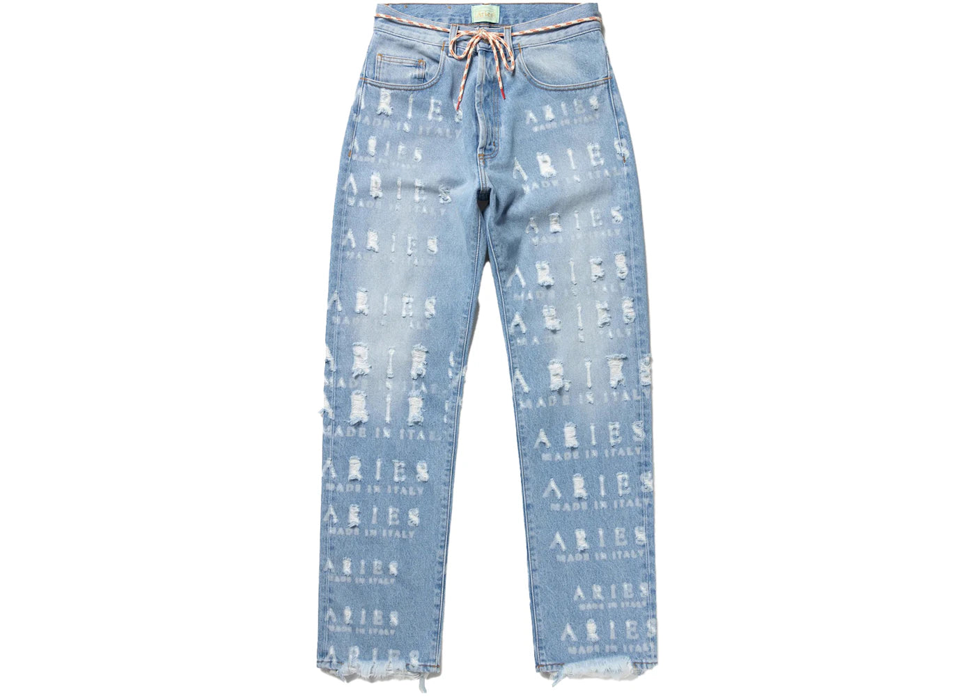 Aries Destroyed Batten Jeans Blue