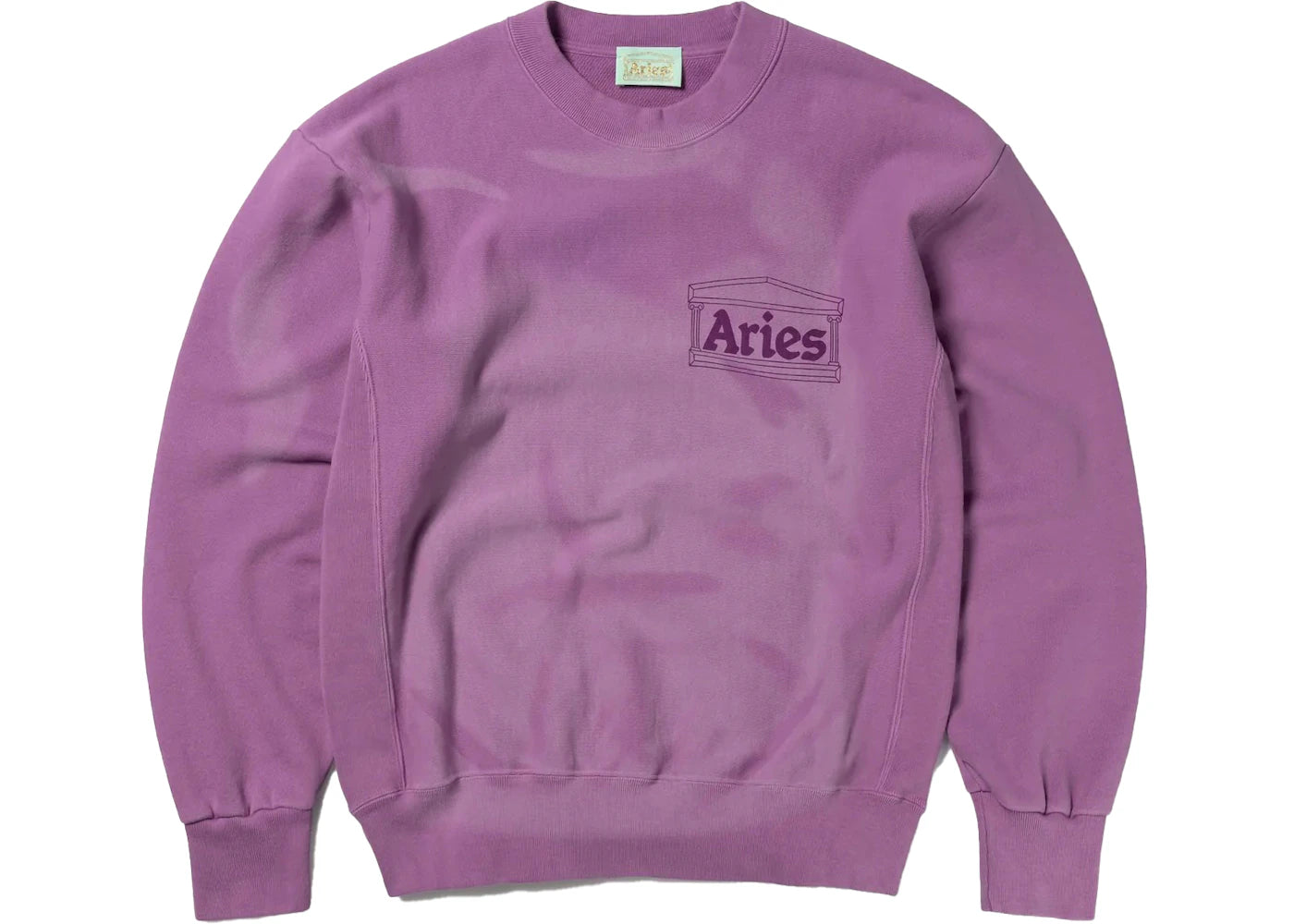 Aries Sunbleached Cross Grain Temple Sweatshirt Iris