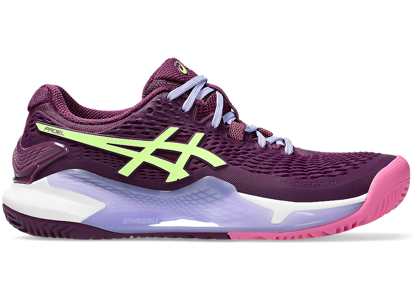 ASICS Gel-Resolution 9 Padel Deep Mauve Lime Green (Women's)