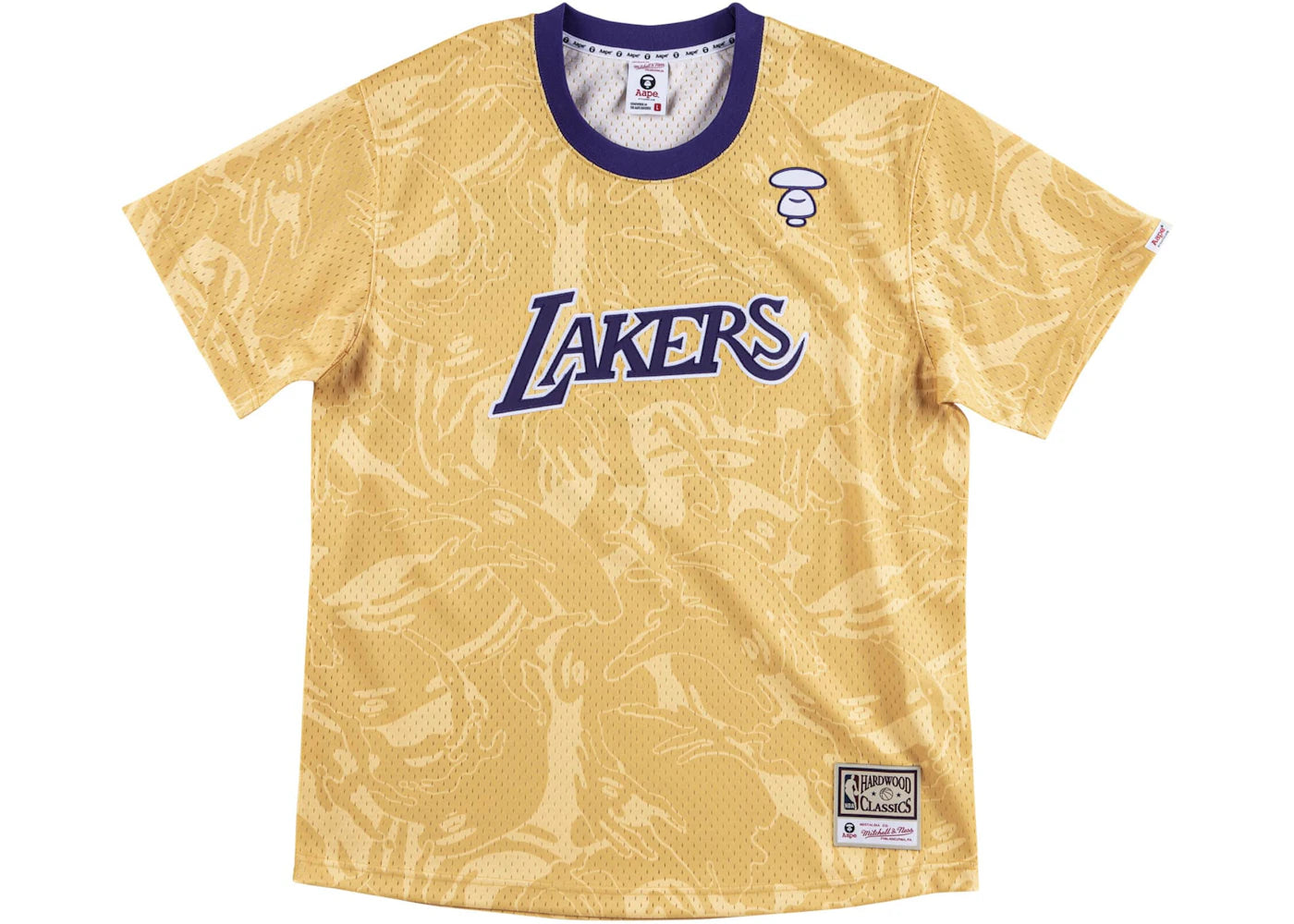 Aape x Mitchell & Ness Los Angeles Lakers BP Jersey Gold