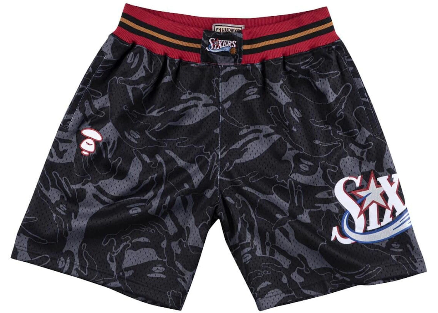 Aape x Mitchell & Ness Philadelphia 76ers Shorts Black