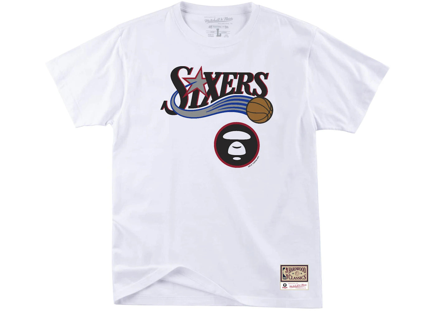 Aape x Mitchell & Ness Philadelphia 76ers Tee White