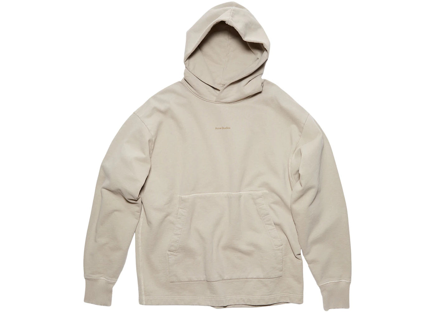 Acne Studios Contrast Stamped Logo Hooded Sweatshirt Oyster Grey