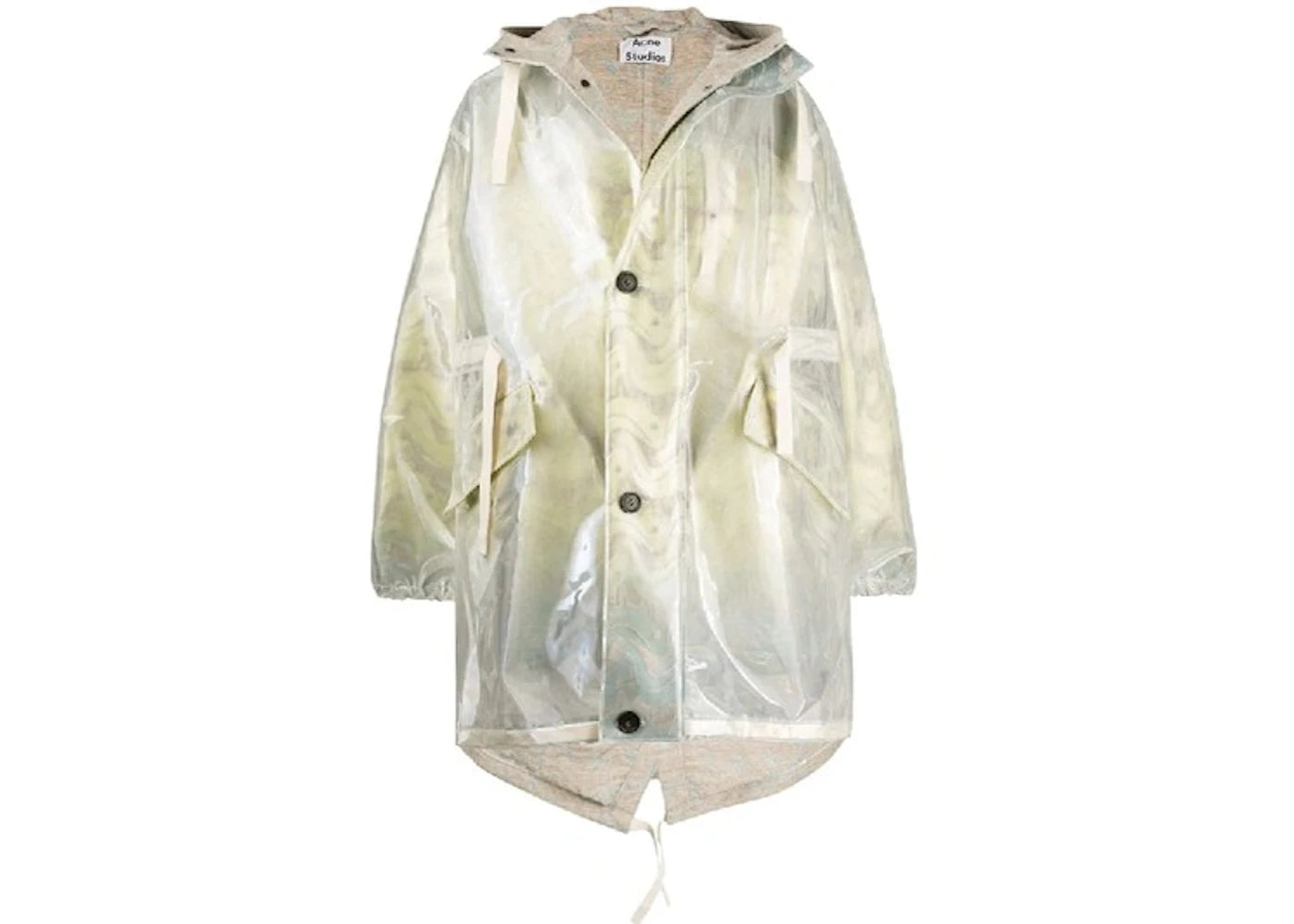 Acne Studios Jacquard Fishtail Parka Jacket Beige/Light Blue