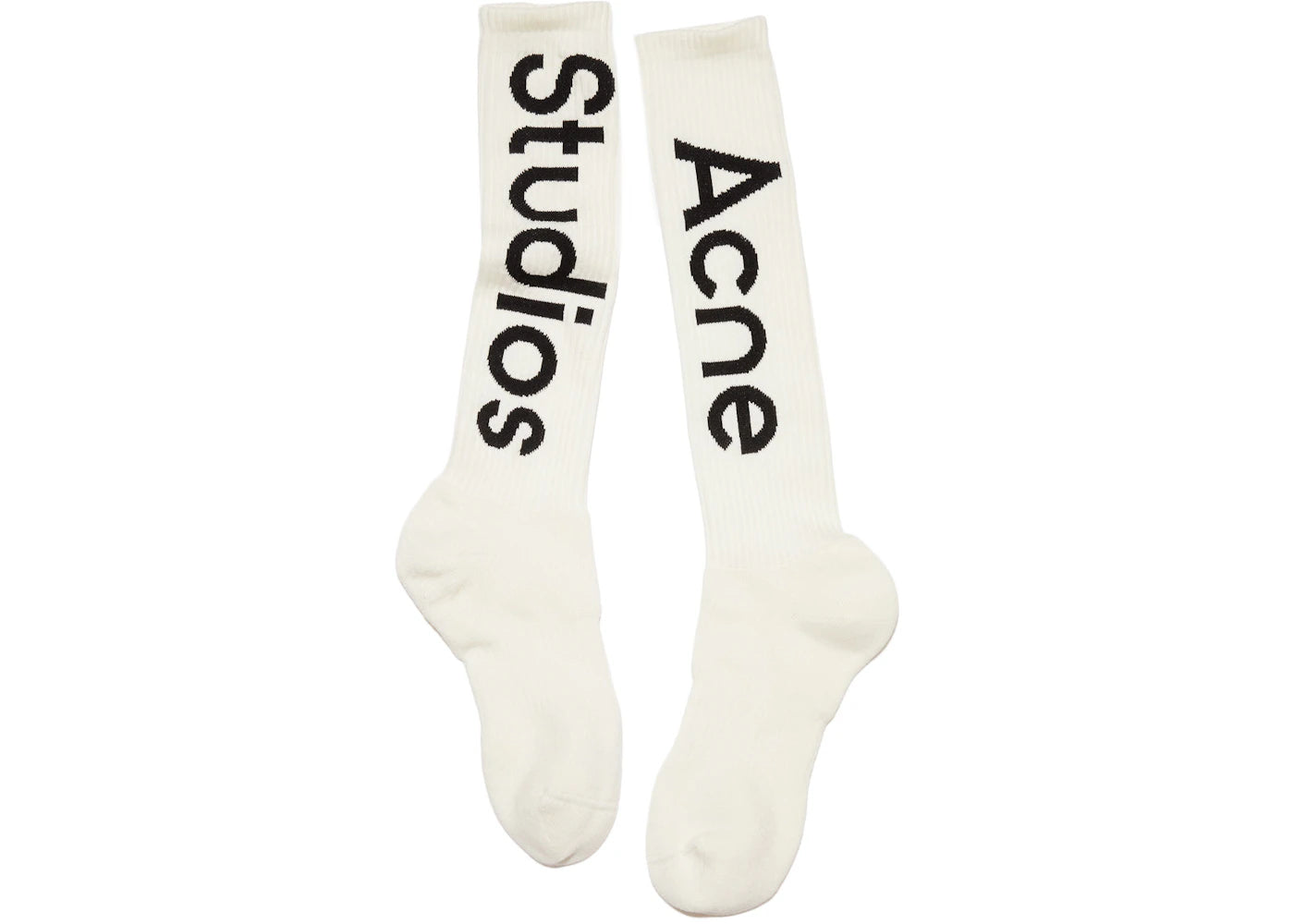 Acne Studios Logo Jacquard Knee-High Socks Off-White