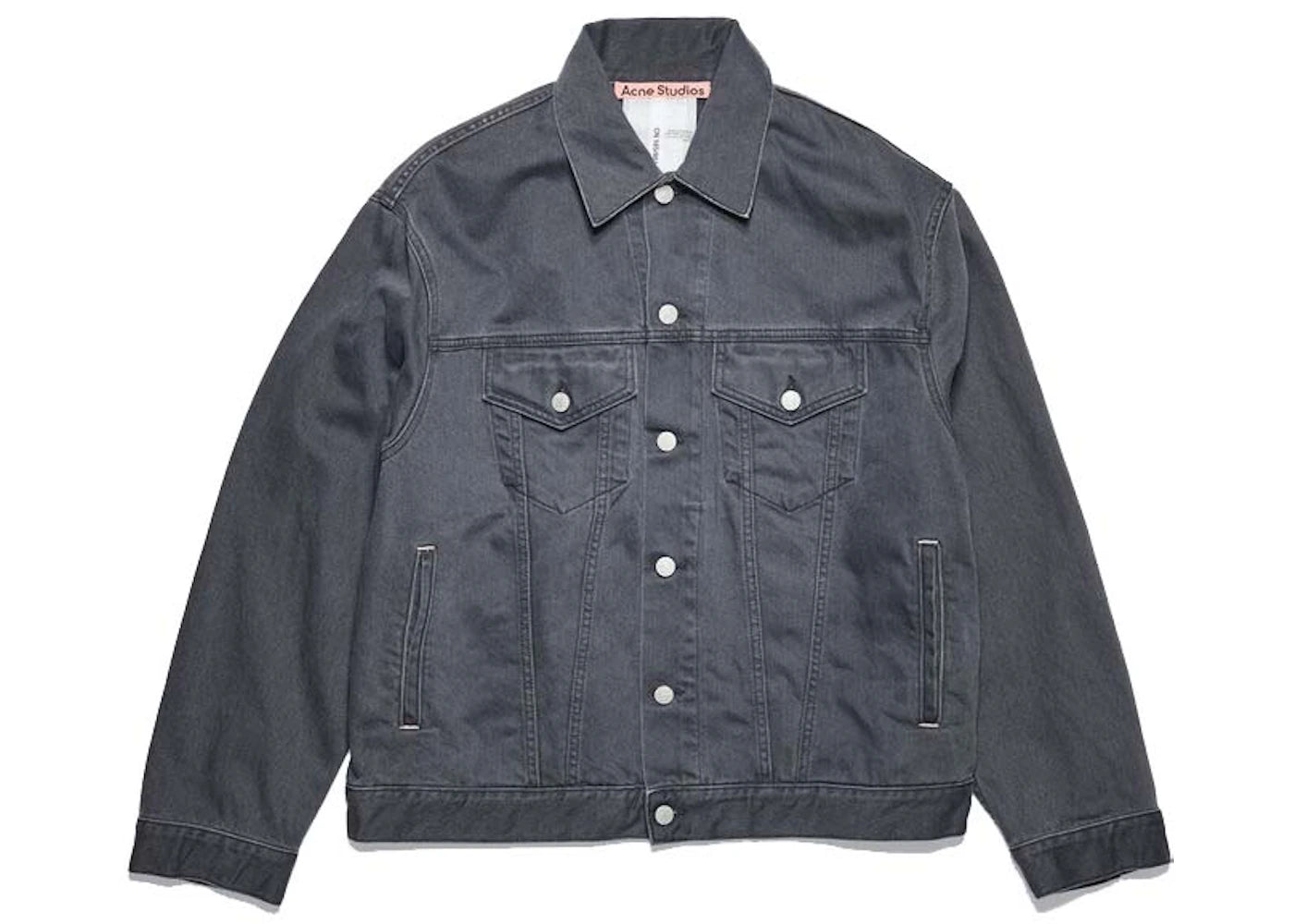 Acne Studios Relaxed Fit Denim Jacket Dark Grey