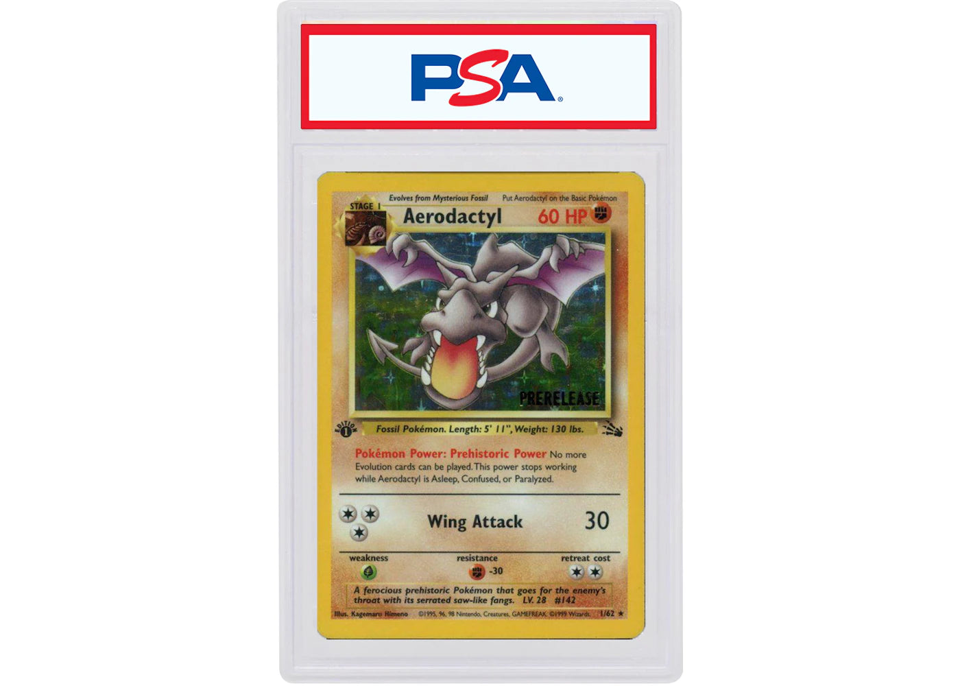 Aerodactyl 1999 Pokemon TCG Fossil 1st Edition Prerelease #1 (PSA or BGS Graded)