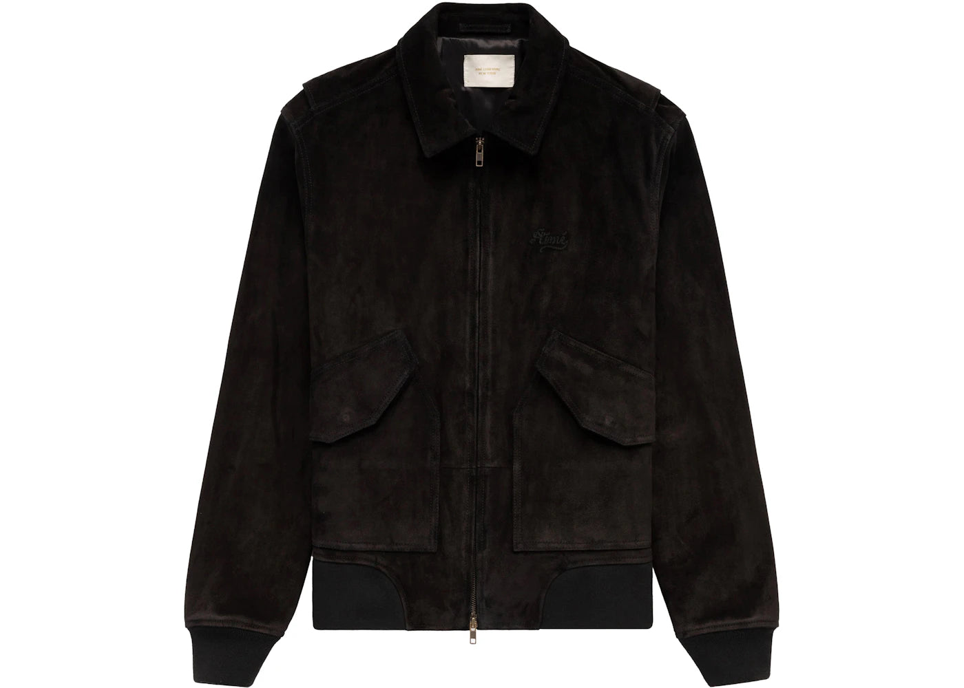 Aime Leon Dore Chain Stitch Suede Bomber Jacket Black