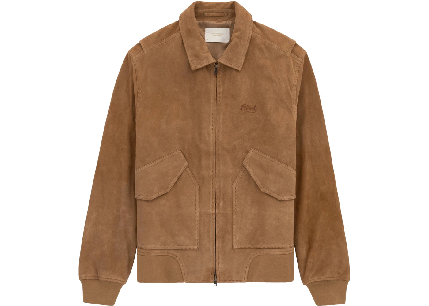 Aime Leon Dore Chain Stitch Suede Bomber Jacket Brown