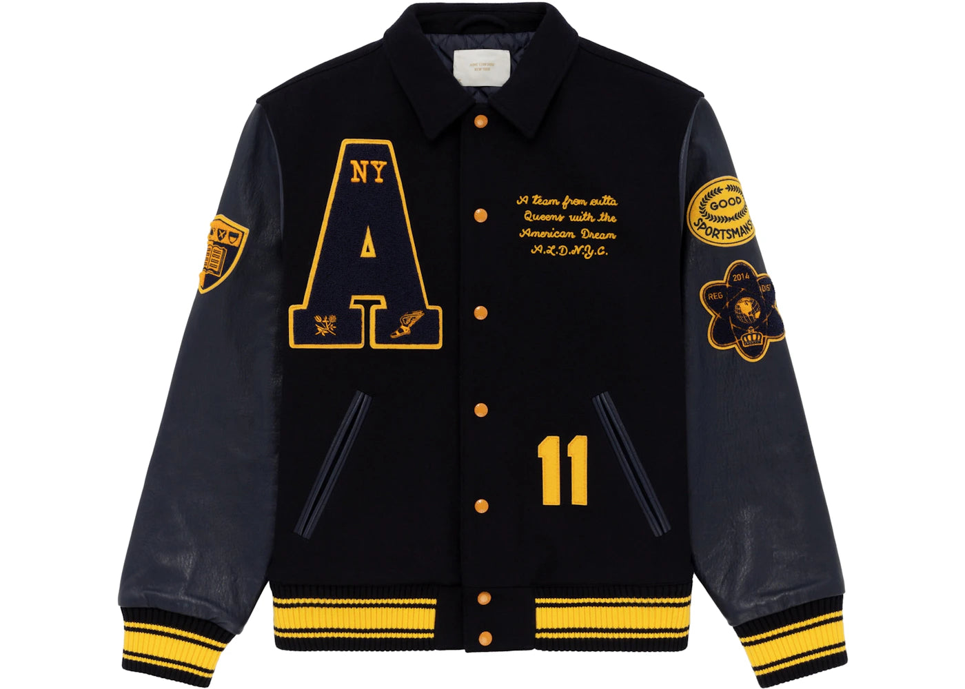 Aime Leon Dore Chess Club Varsity Jacket Navy