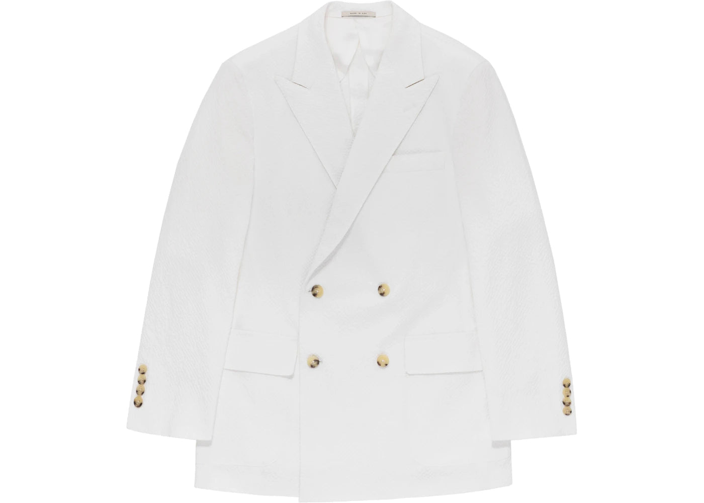 Aime Leon Dore Double-Breasted Seersucker Suit Jacket White