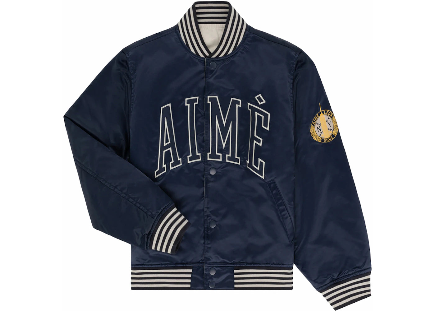 Aime Leon Dore Reversible Varsity Jacket Navy/Cream