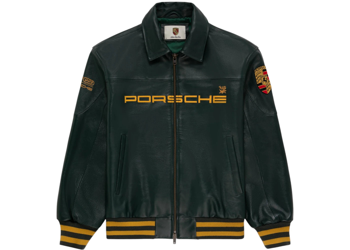 Aime Leon Dore x Porsche 993 Turbo Leather Club Jacket British Racing Green