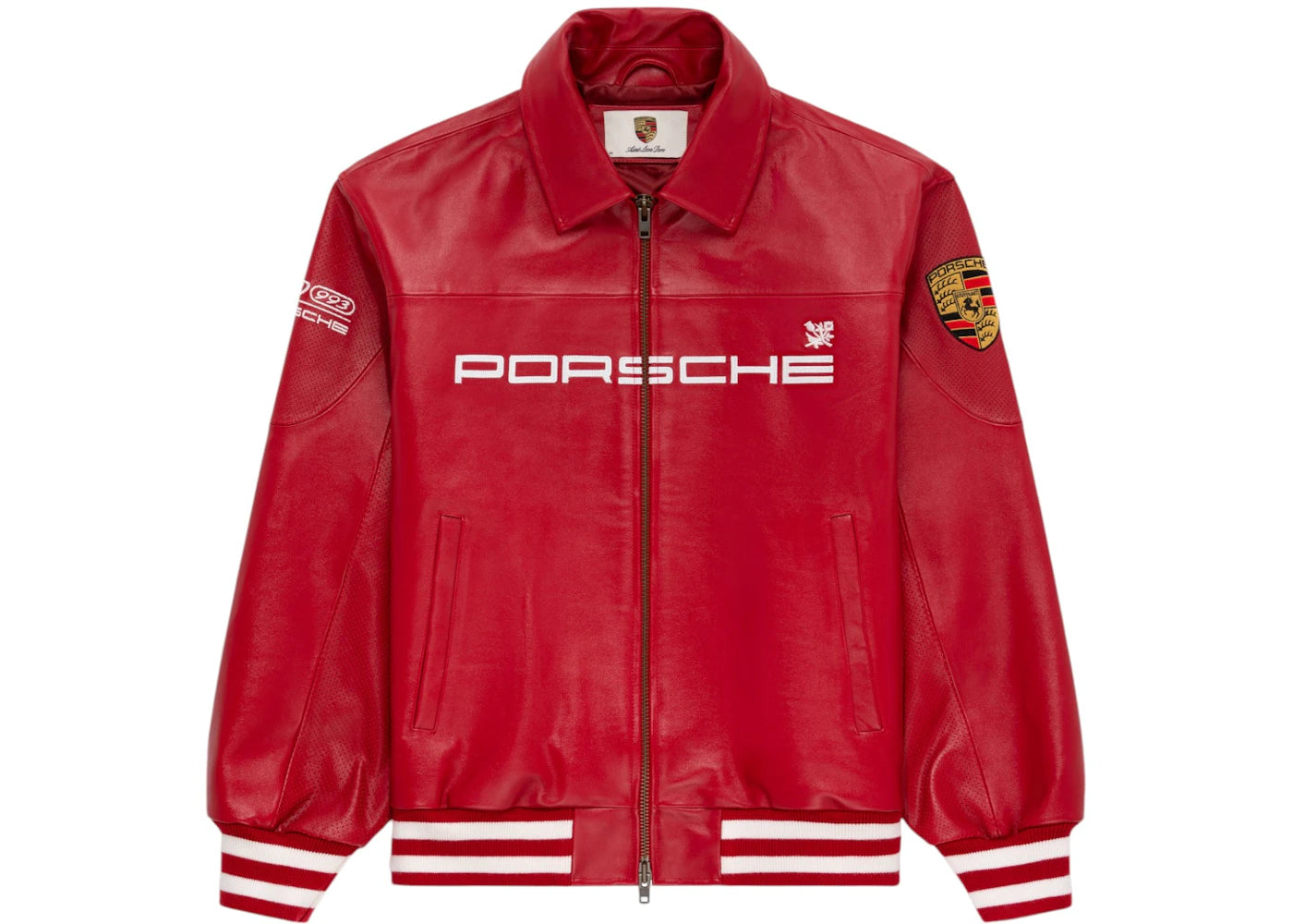 Aime Leon Dore x Porsche 993 Turbo Leather Club Jacket Tango Red