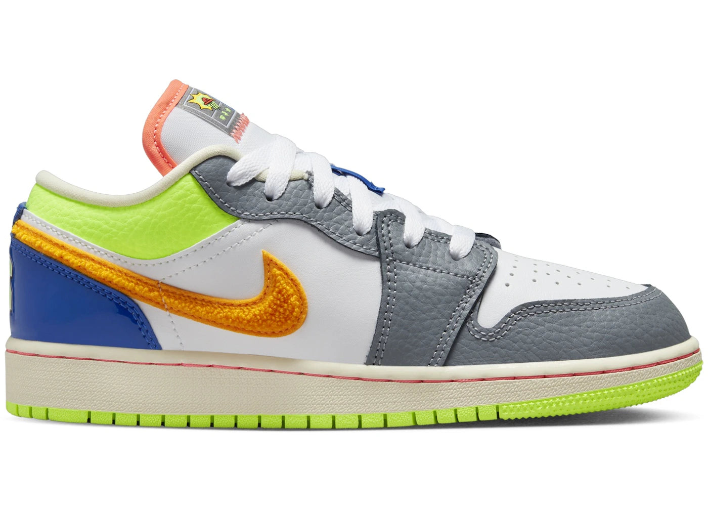 Jordan 1 Low White Coconut Milk Ghost Green Laser Orange (GS)