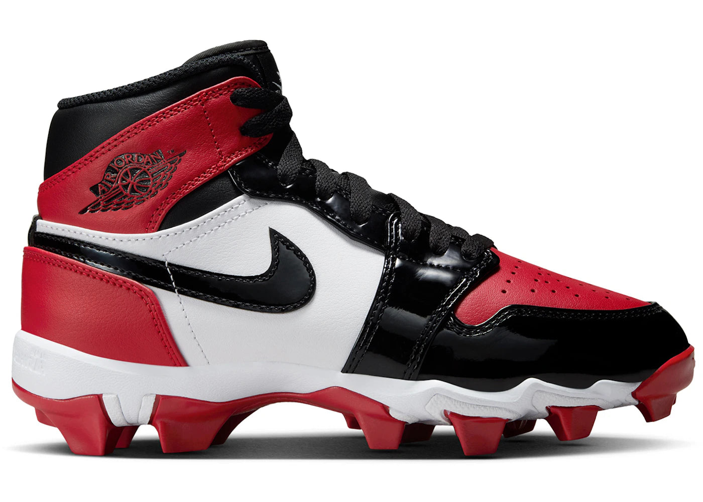 Jordan 1 Mid Cleat Patent Bred Toe (GS)
