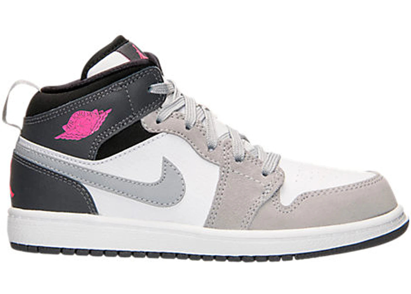 Jordan 1 Mid White Grey Hyper Pink (PS)