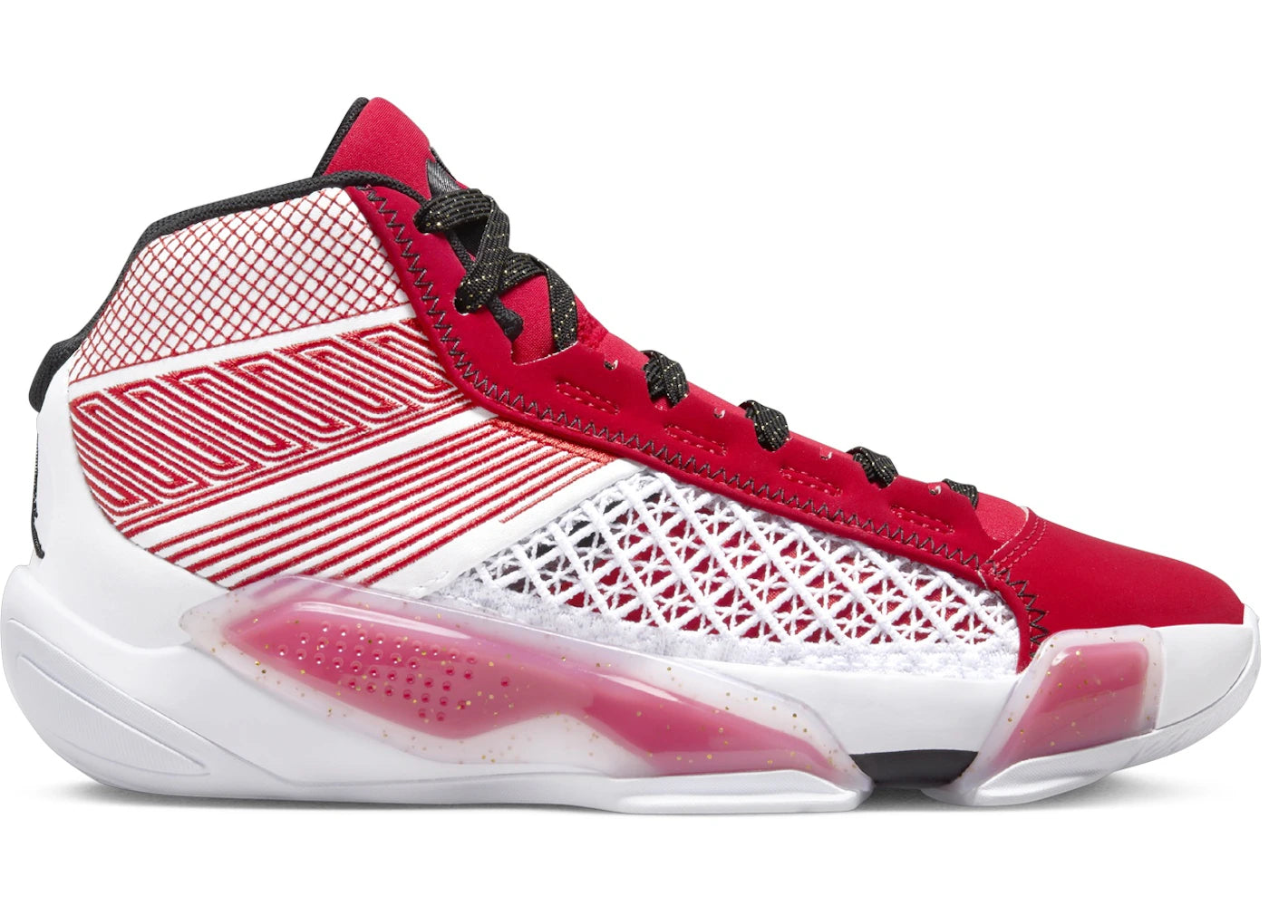Jordan 38 White University Red Metallic Gold Black (GS)