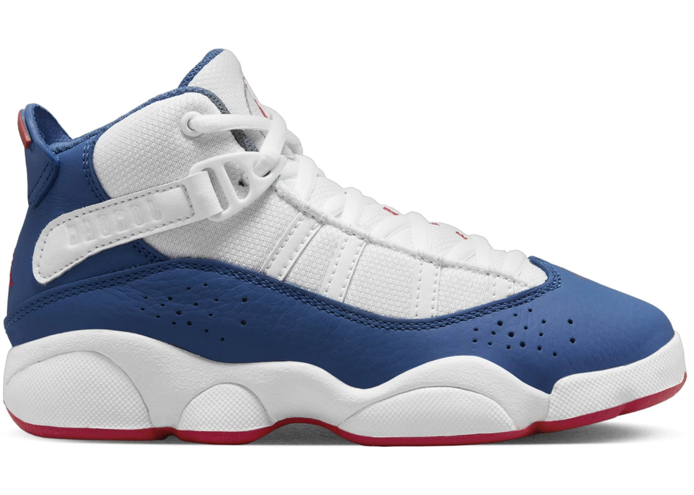Jordan 6 Rings White University Red Light Steel Grey True Blue (PS)
