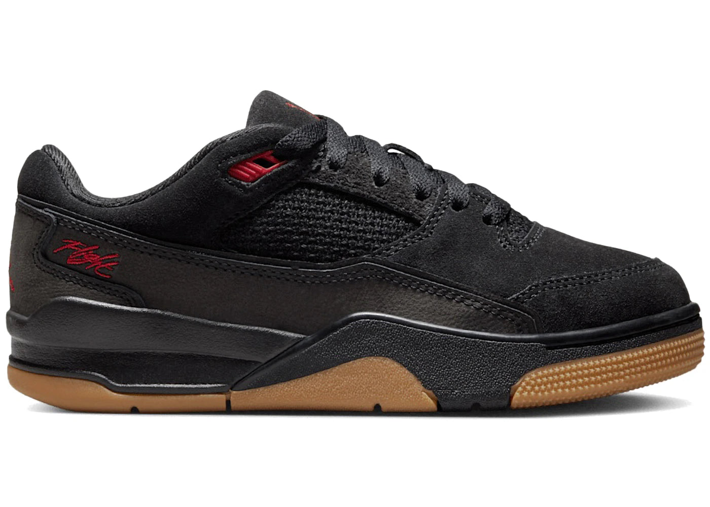 Jordan Flight Court Black Gum Medium Brown Varsity Red (GS)