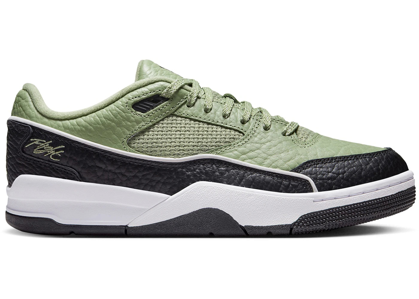 Jordan Flight Court Oil Green Black