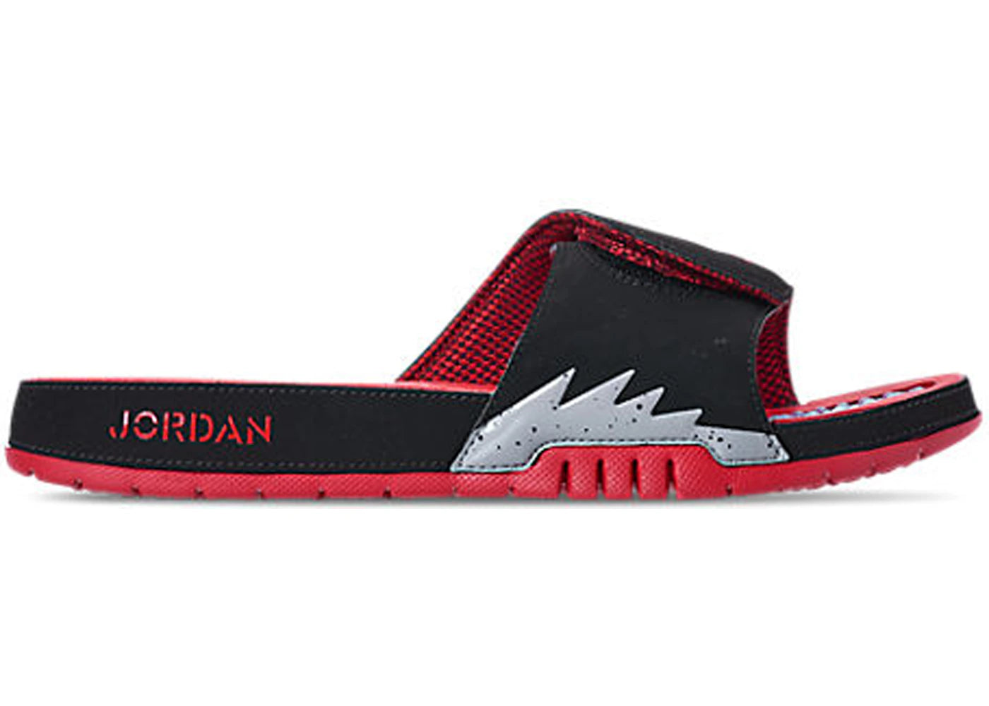 Jordan Hydro 5 Retro Slide Black Particle Grey University Red