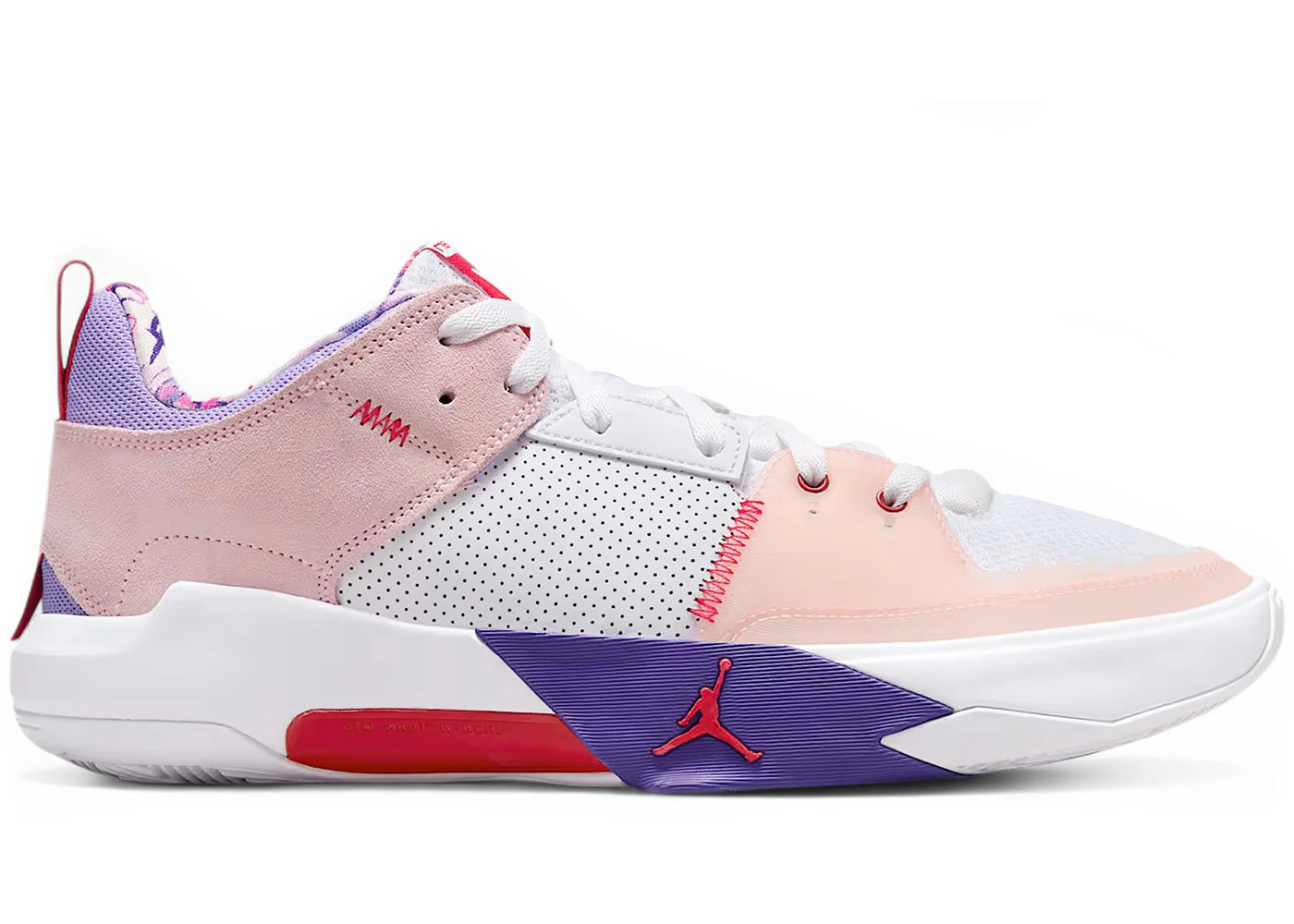Jordan One Take 5 PF White Arctic Punch Purple Pulse University Red (Solid Outsole)