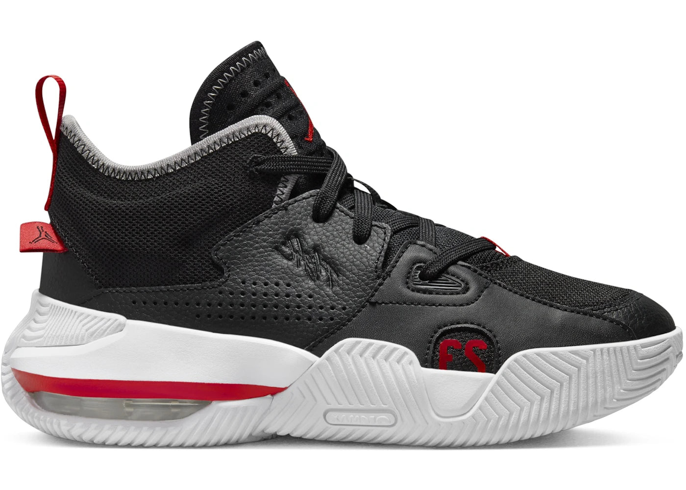 Jordan Stay Loyal 2 Black University Red Wolf Grey White (GS)