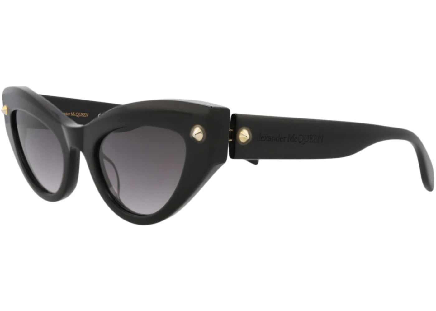 Alexander McQueen Cat Eye Sunglasses Black Black Grey (AM0407S-30014338-001)