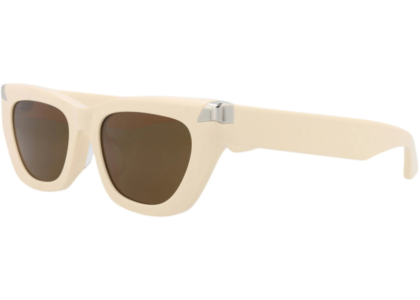 Alexander McQueen Cat Eye Sunglasses Ivory Ivory Brown (AM0440SA-30015178-004)