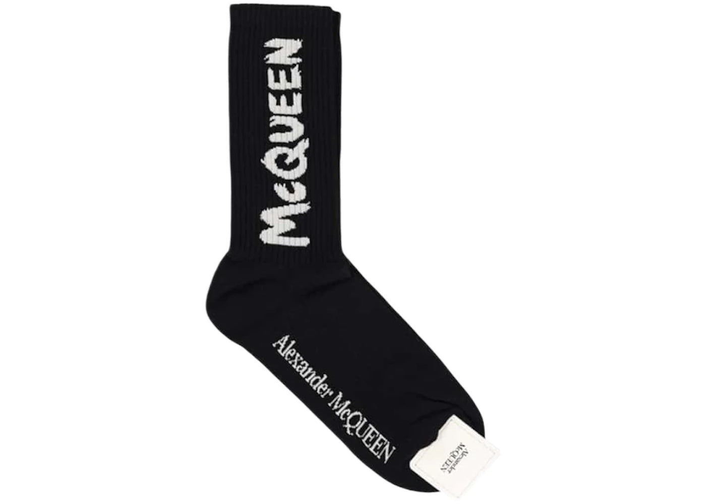Alexander McQueen Graffiti Logo Socks Black