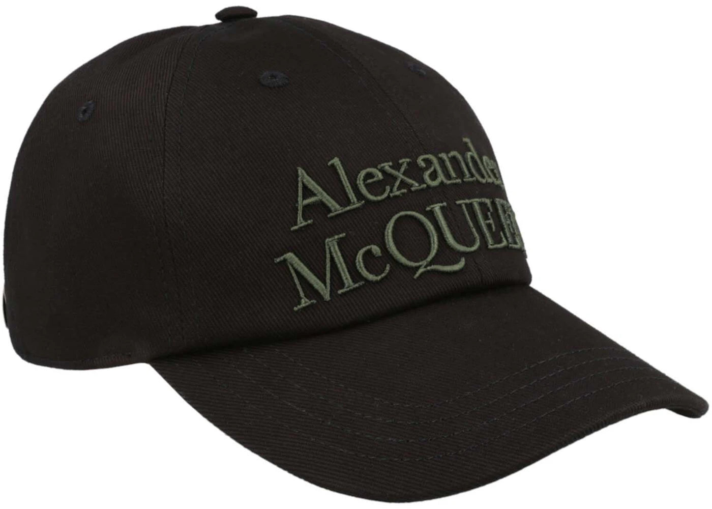 Alexander McQueen Logo Embroidered Baseball Cap Black/Khaki