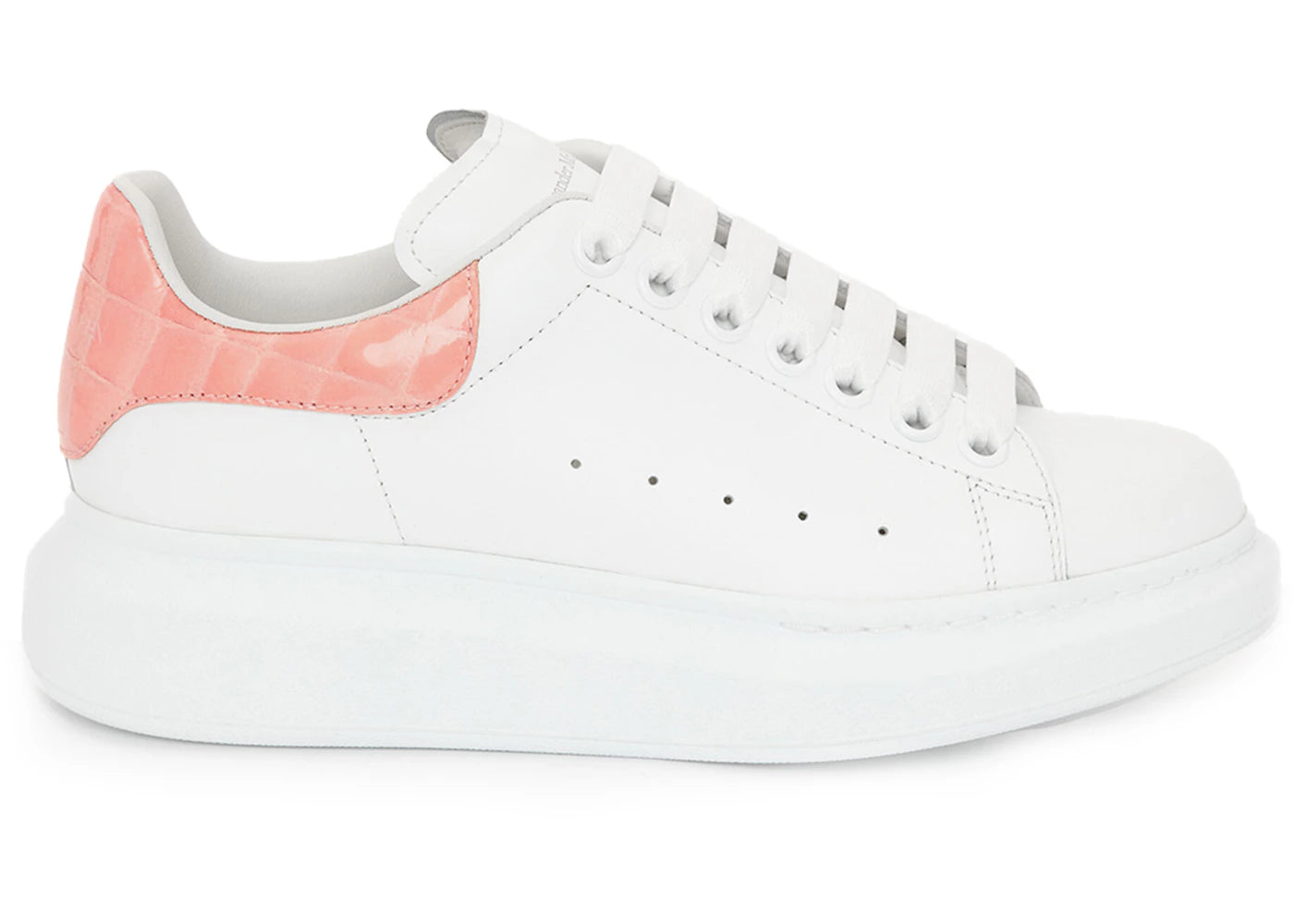 Alexander McQueen Oversized Pastel Pink Embossed Patent Croco