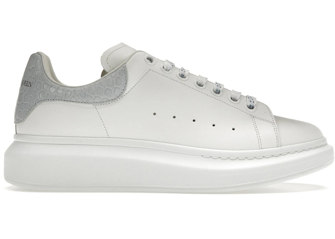 Alexander McQueen Oversized White Light Blue Croc