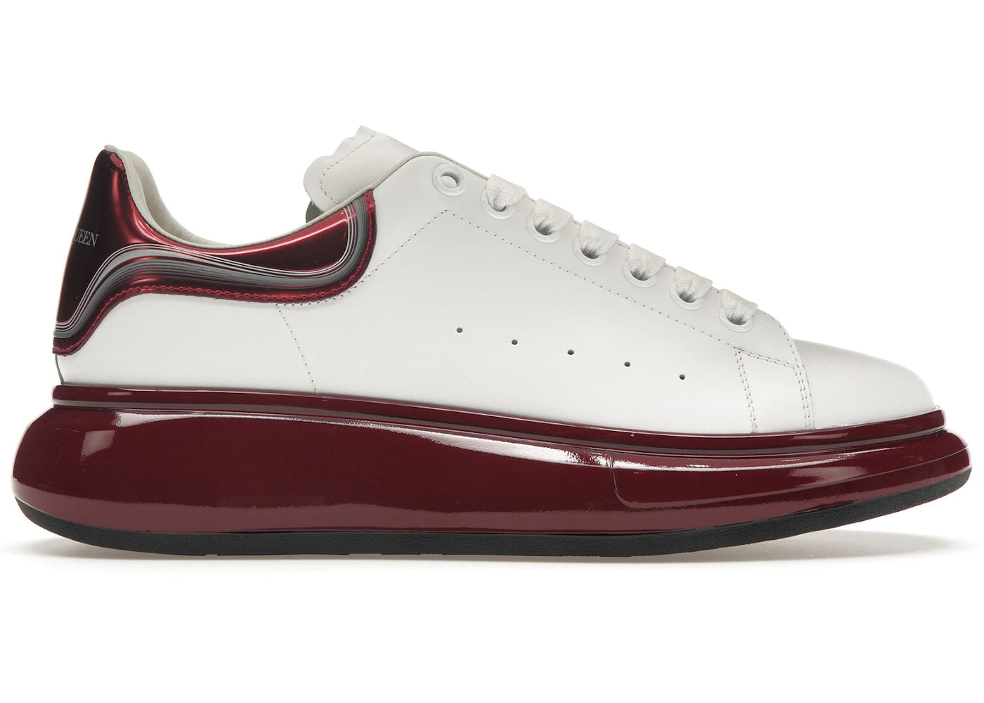 Alexander McQueen Oversized White Metalic Burgundy