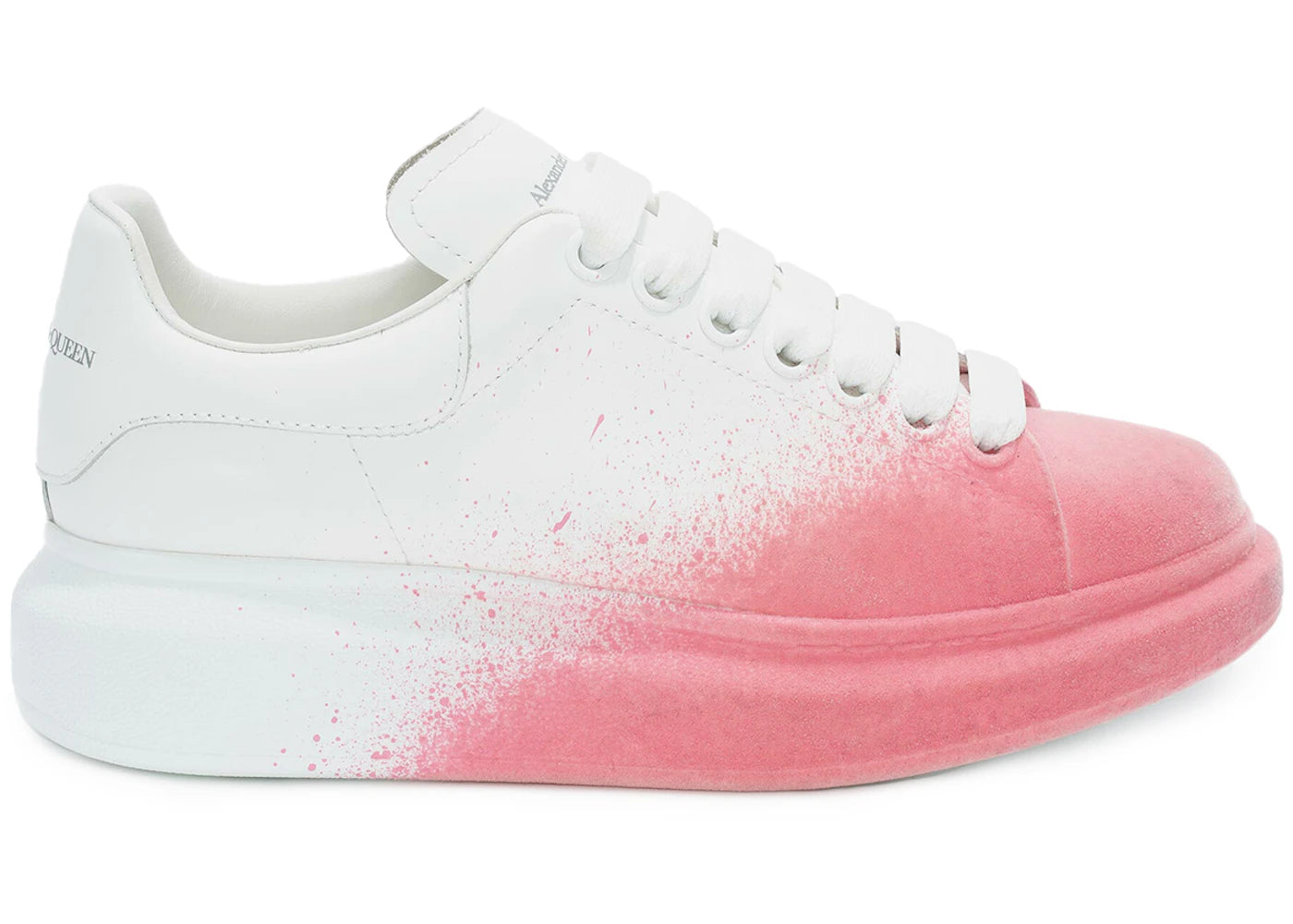 Alexander McQueen Oversized White Pink Velvet Spray (Women's)