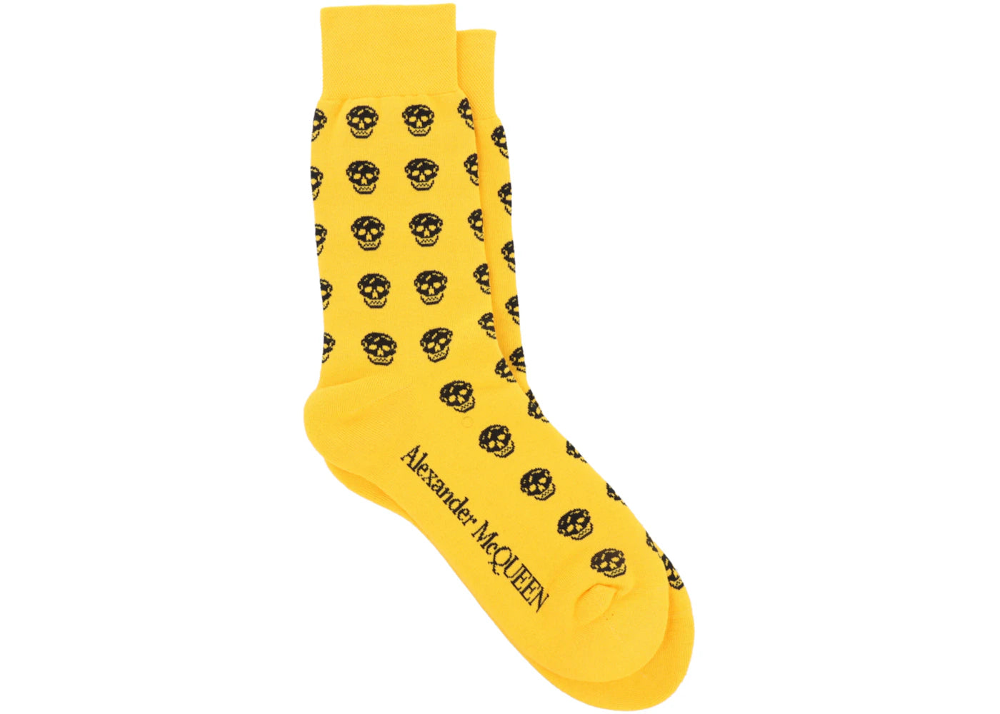 Alexander McQueen Skull Logo Socks Yellow Black